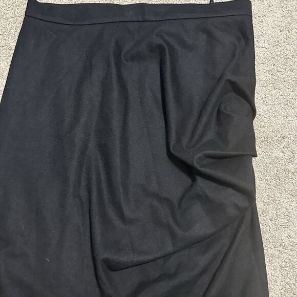 Max Mara Women 8 Skirt Pencil Gathered White Tag Summer Wool Black - Picture 2 of 6